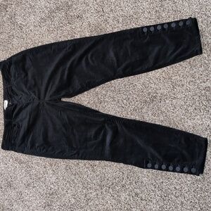 L'Agence Piper High Rise Skinny Noir Velvety Pants 32 Button Accents